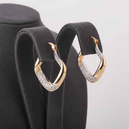 Argolas de Senhora em Ouro Laminado 18K com Zircão