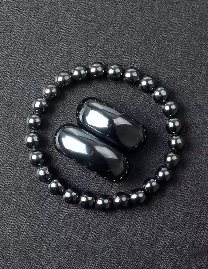 Pulseira de Homem com Pedras Hematitas