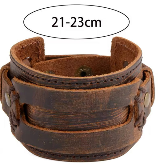 Pulseira de Homem em Couro Castanho