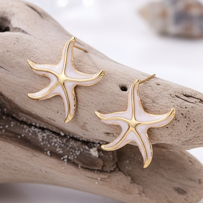Brincos Estrela-do-Mar em Aço – O Toque Mágico do Oceano no Seu Look