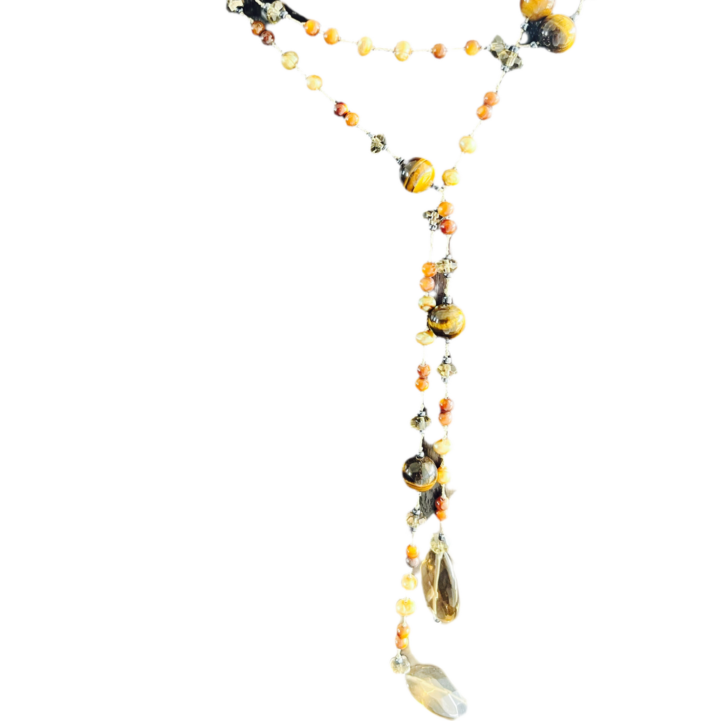 Colar de Senhora com Pedras em Olho de Tigre