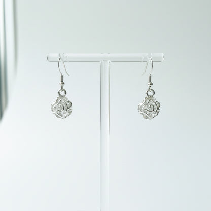 Boucles d'oreilles pour femme en argent 925, fleur
