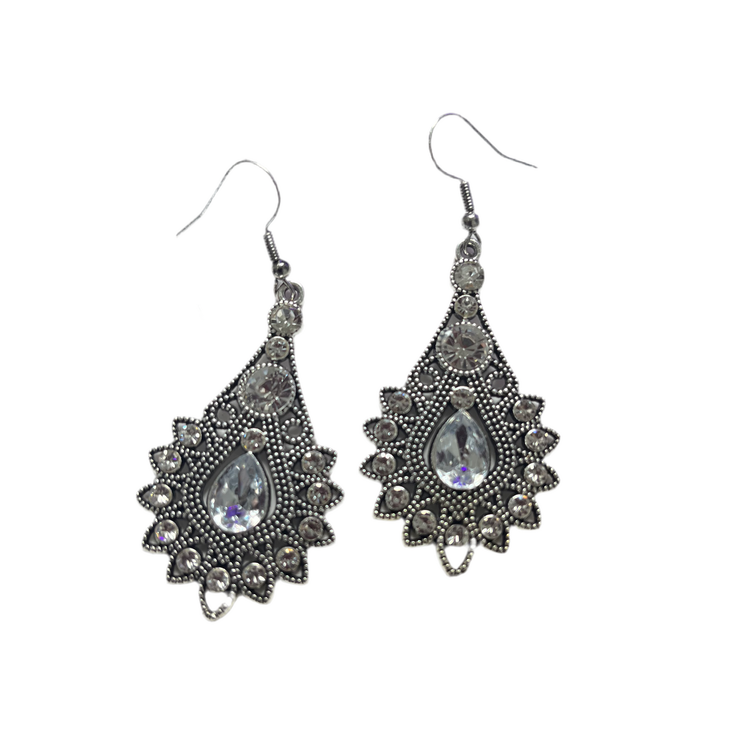 Brincos Boho Estilo Vintage com Pedra Branca e Zircónia