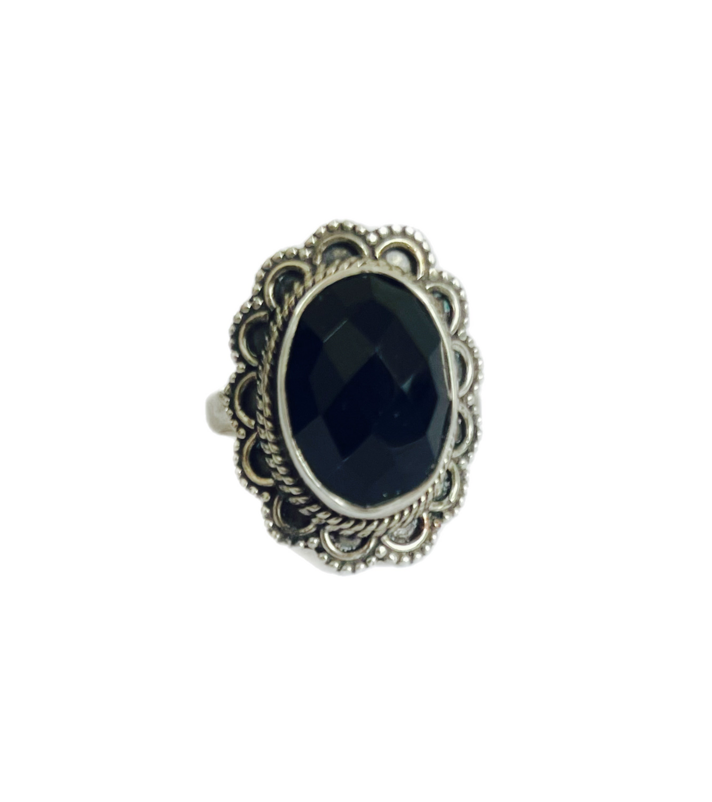 Anel Prata 925 Pedra Natural Ônix