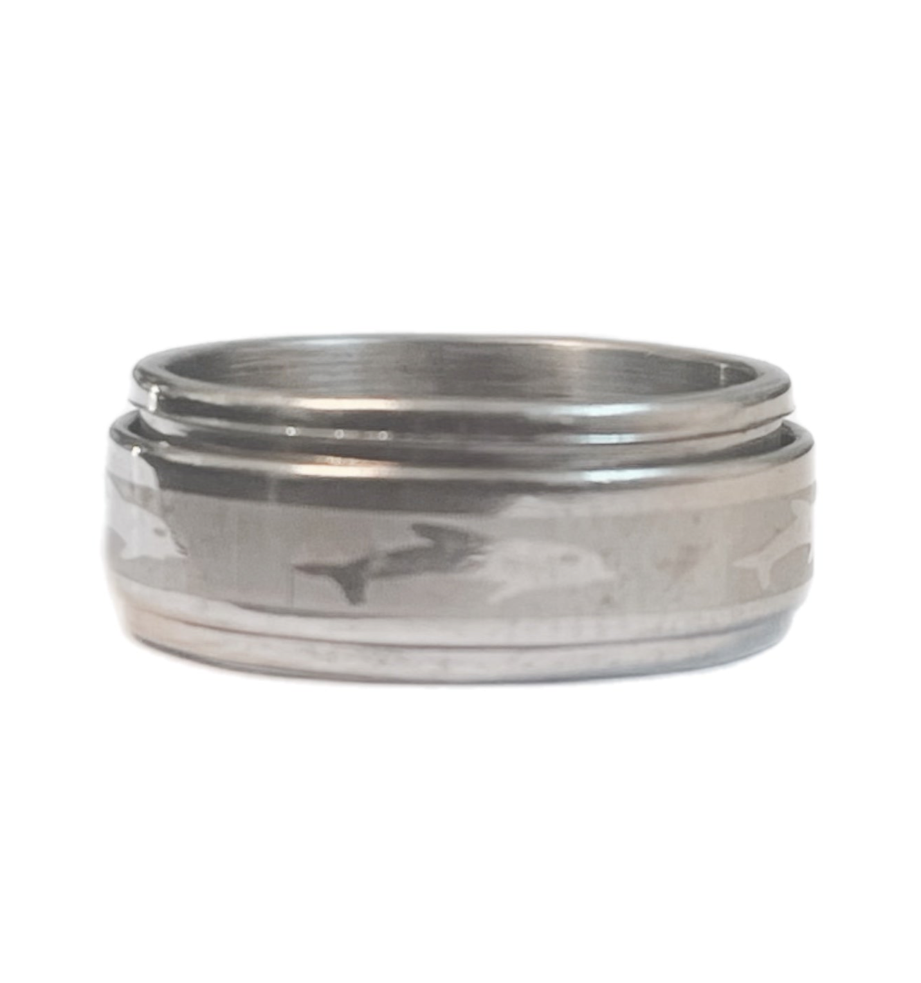 Anel Anti-Stress em Aço Inoxidável, Golfinho