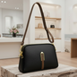Mala de Ombro Classic Contrast – Elegância em Preto e Castanho