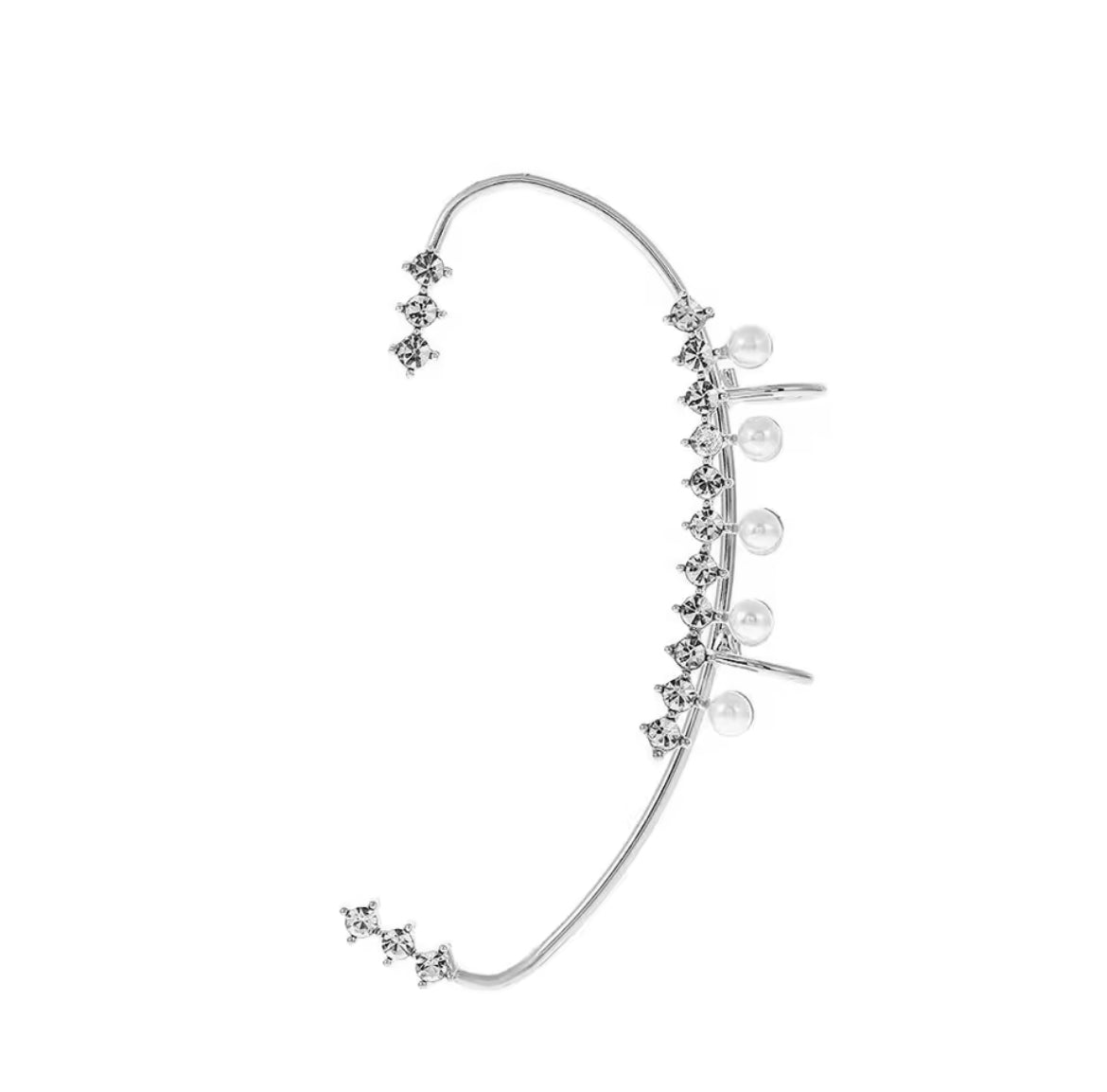 Boucle d'oreille manchette pour femme avec zirconiums cubiques