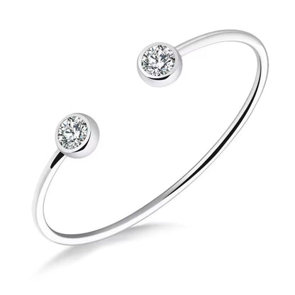 Pulseira Bangle Minimalist Shine – Aço e Zircónia Cúbica