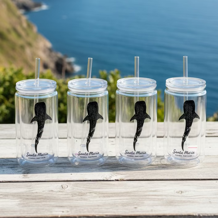 Copo Tumbler (Snowglobe) Tubarão-Baleia – Santa Maria, Açores