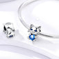 Compte en Argent 925, Chat avec Zircon Bleu