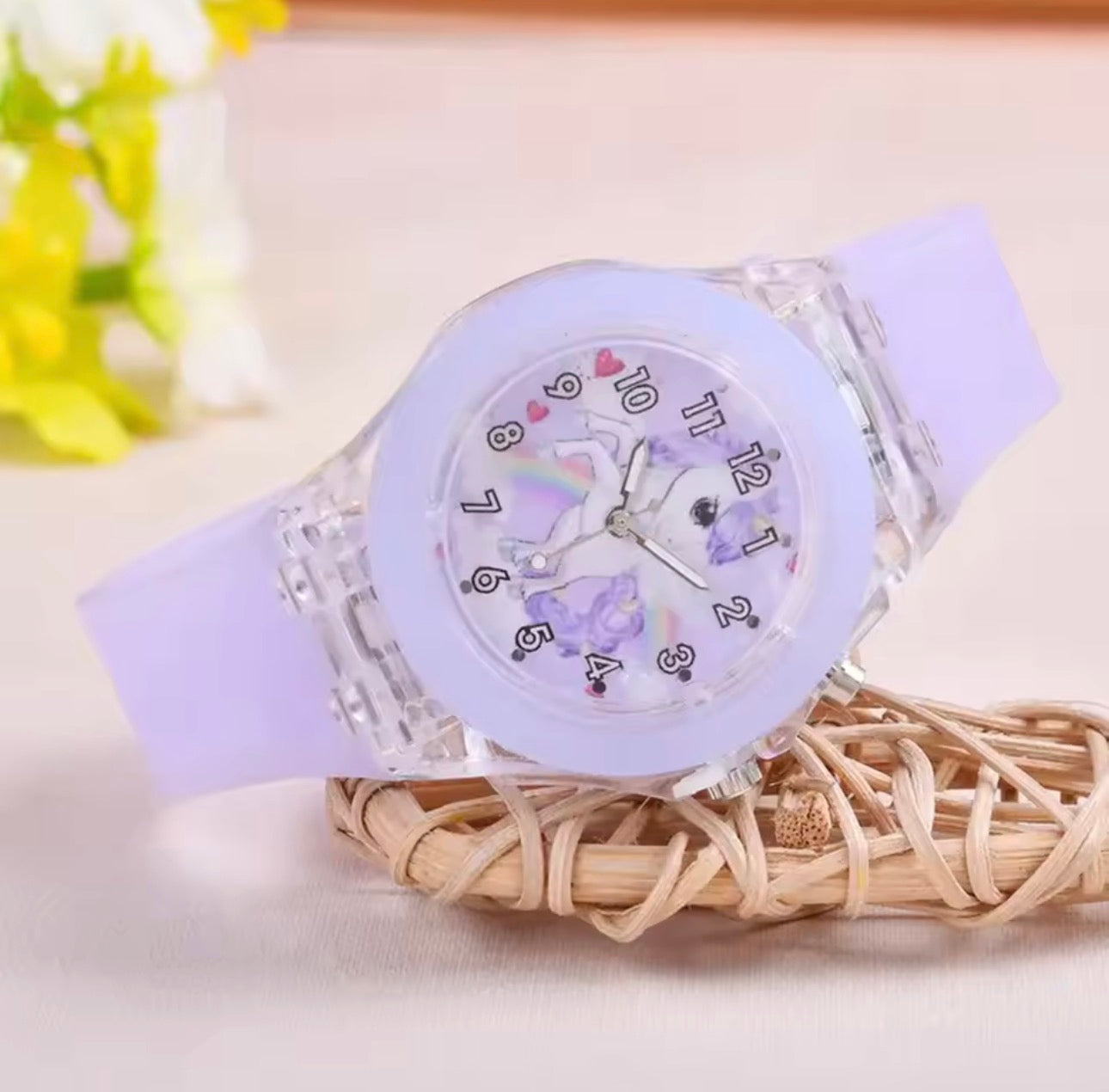 Relógio Mágico Unicorn Dream – Com Luzes LED Coloridas