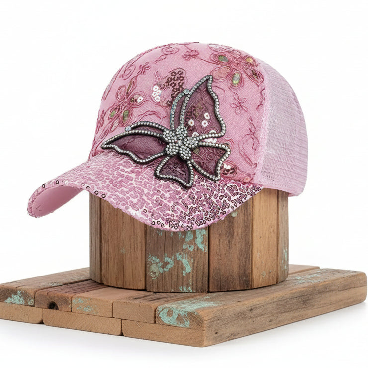 Boné de Rede Respirável Butterfly Gloss – Rosa Soft