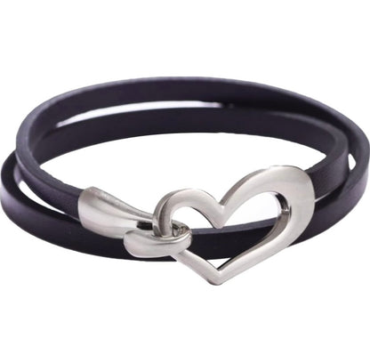 Collier/Bracelet en Cuir pour Femme, Cœur