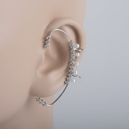Boucle d'oreille manchette pour femme avec zirconiums cubiques