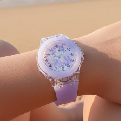 Relógio Mágico Unicorn Dream – Com Luzes LED Coloridas