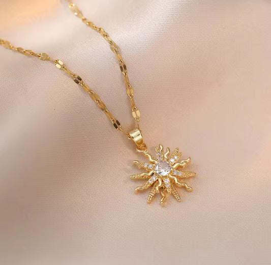 Colar de Senhora em Aço Inoxidável, Estrela Rotativa