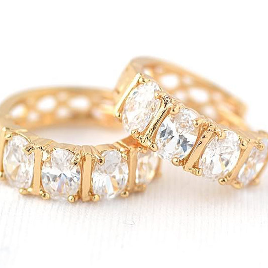 Argolas em Ouro Laminado 14K com Swarovski