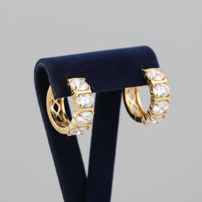 Créoles en Or Plaqué 14K avec Swarovski