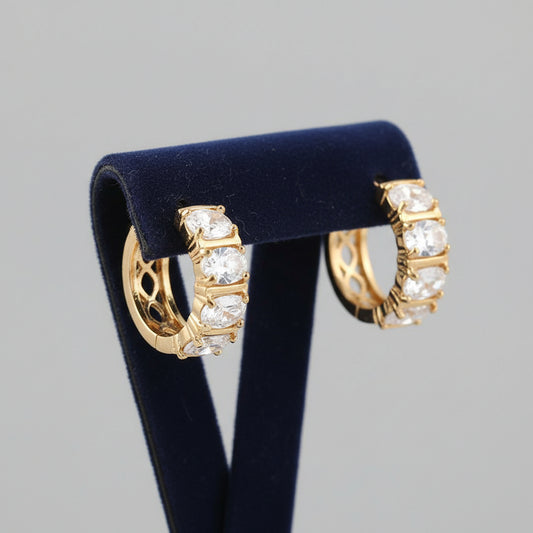 Créoles en Or Plaqué 14K avec Swarovski