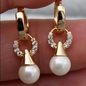 Argolas de Senhora em Ouro Laminado 18K com Pérola