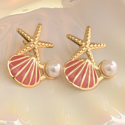Brincos Marine Dream – Concha, Estrela e Pérola
