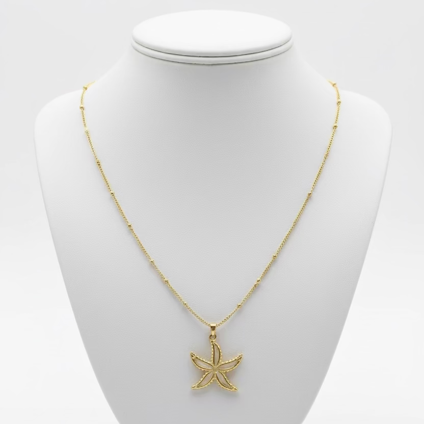 Colar Estrela do Mar Branca – Coleção Mar e Vida
