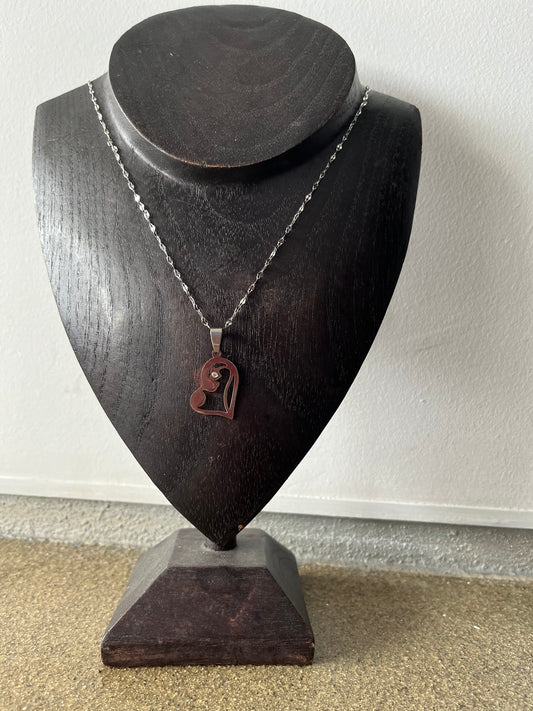 Colar de Senhora com Pendente Coração em Aço Inoxidável