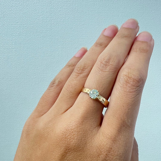 Solitário de Senhora em Aço Inoxidável com Zircônia Grande