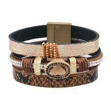 Pulseira de Senhora Larga Pele Cobra