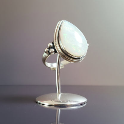 Bague en argent avec pierre naturelle Lune Indienne T:9,25