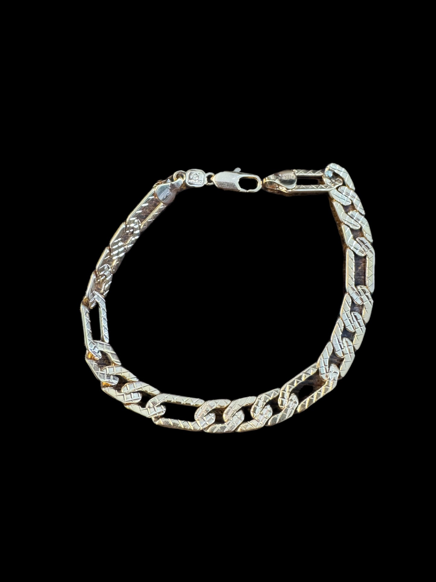 Pulseira de Homem em Ouro Laminado 14k, Corrente Figaro