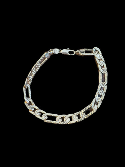 Pulseira de Homem em Ouro Laminado 14k, Corrente Figaro