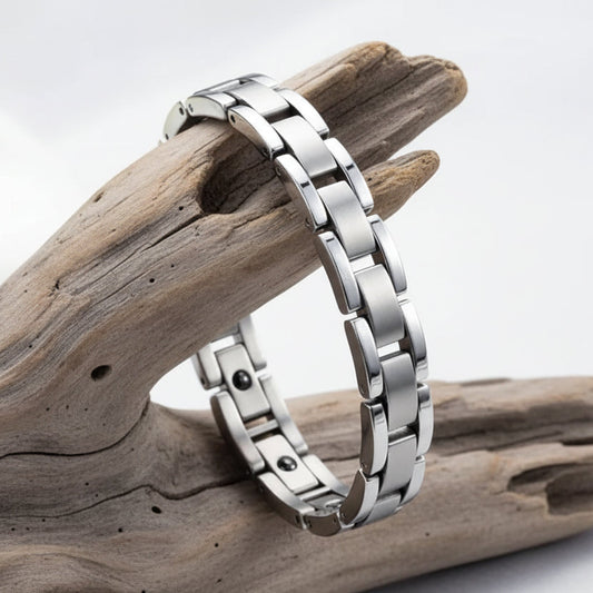Pulseira de Homem em Aço Inoxidável, Terapia Magnética