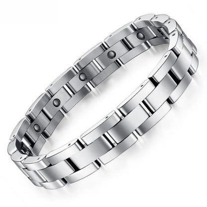 Pulseira de Homem em Aço Inoxidável, Terapia Magnética