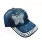Chapéu Feminino Azul com Brilhantes em Borboleta