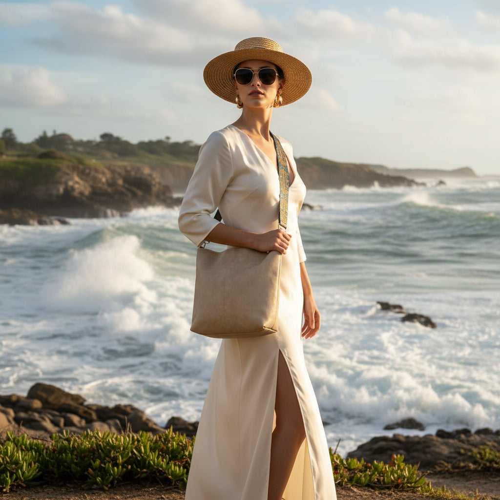 Bolsa Boho-Chic Bege: O Equilíbrio Perfeito entre o Neutro e o Vibrante
