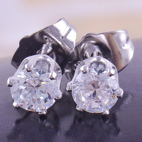Brincos de Senhora em Ouro Laminado Branco 18K com Cristal