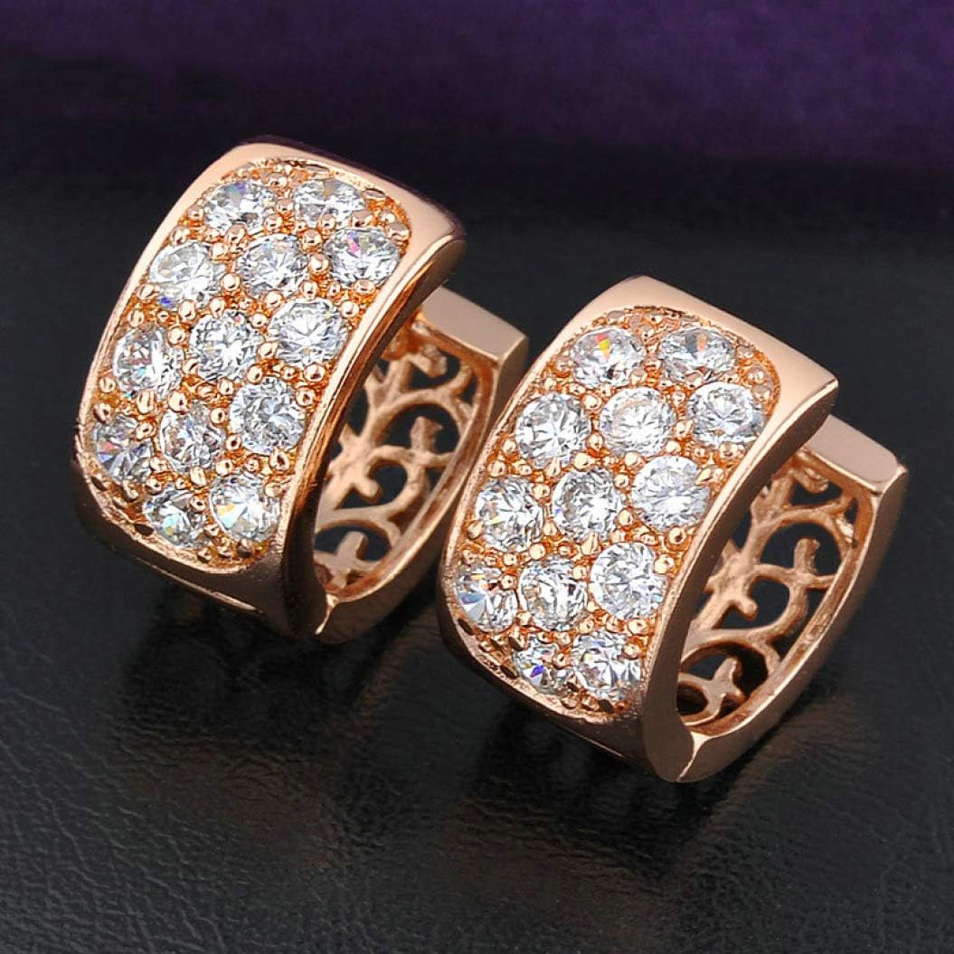 Argolas de Senhora em Ouro Laminado Rosa 18K com Zircões