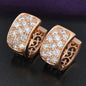 Argolas de Senhora em Ouro Laminado Rosa 18K com Zircões