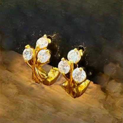 Argolas Pequenas em Ouro Laminado 10K com Zircões