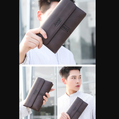 Carteira/Bolsa de Homem em Couro Pu, Capacidade Grande , JEEP Preta