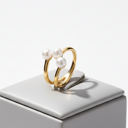 Bague Femme en Argent 925, Perle Blanche
