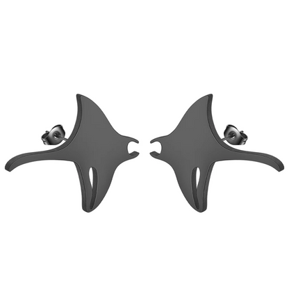 Brincos em Aço Inoxidável , Arraia-Manta Preta