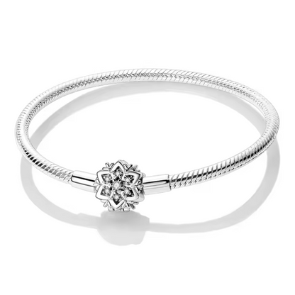 Pulseira Snake Snowflake em Prata 925 – O Brilho Mágico do Inverno