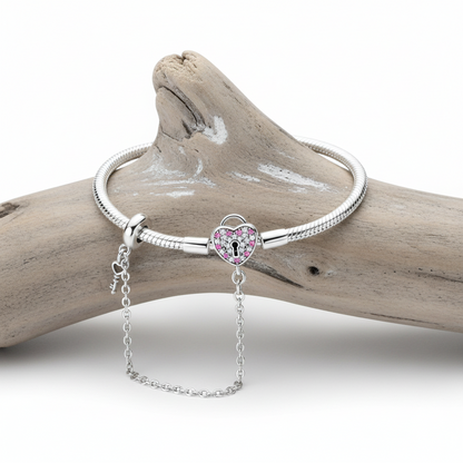 Pulseira Snake "Key to My Heart" em Prata 925 – O Segredo do Teu Brilho