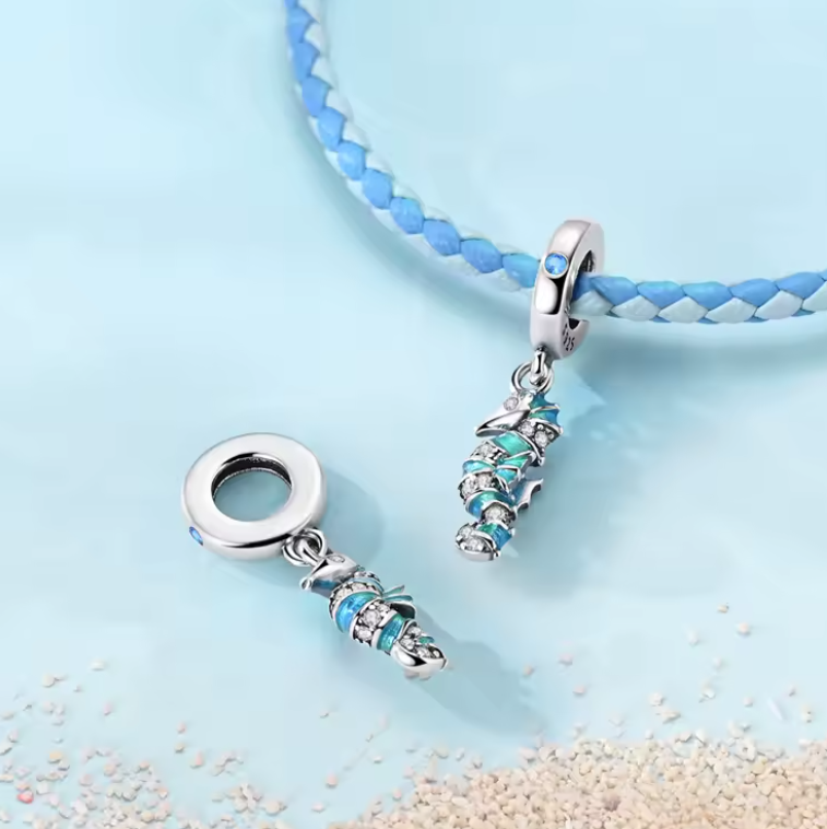 Conta em Prata 925, Cavalo Marinho Tropical