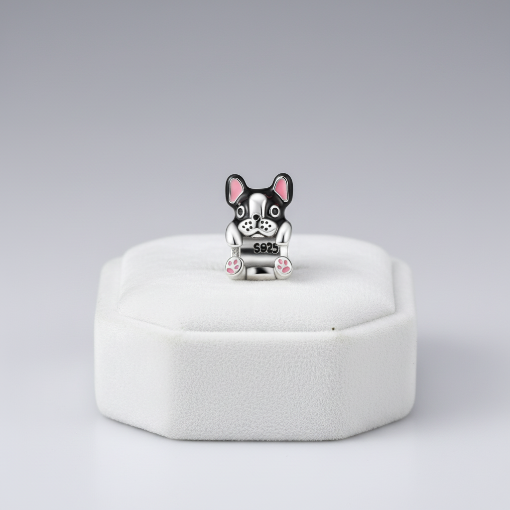 Conta em Prata 925, Buldogue Francês