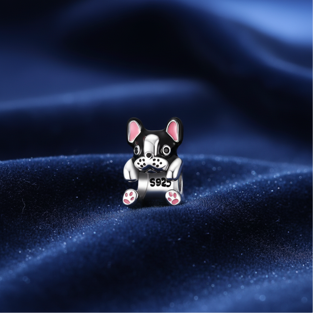 Conta em Prata 925, Buldogue Francês