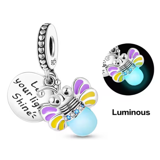 Conta em Prata 925, Borboleta Luminosa