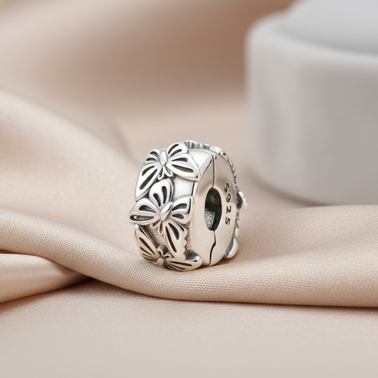 Conta em Prata 925, Clip Borboletas